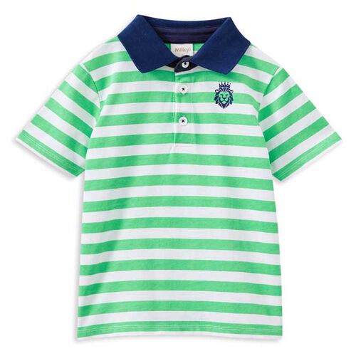Milky Green Stripe Rugby 2-7Y